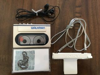 Vintage Sony Wm - 10 Walkman Cassette Player Band Blue Gold