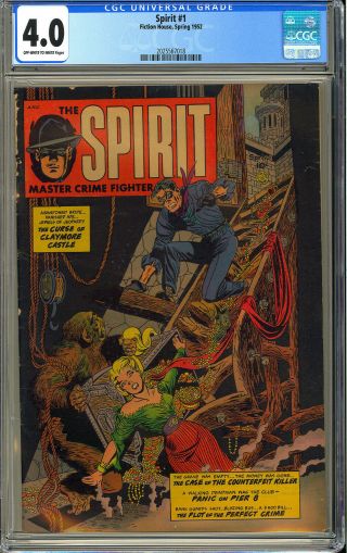 The Spirit 1 First Issue Pre - Code Golden Age Fiction House Comic 1952 Cgc 4.  0