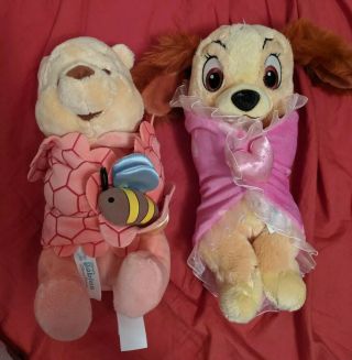 Walt Disney Parks Plush Babies Lady And The Tramp Winnie The Pooh Blankets Nwt