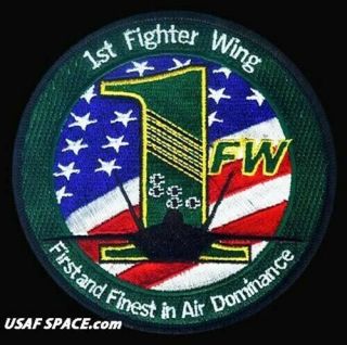 Usaf 1st Fighter Wing - F - 22 Raptor F - 15a/b Eagle - Langley Afb,  Va - Patch