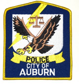 Auburn Alabama Al Sheriff Police Patch War Eagle Lightning Bolt