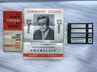 3x 1970 Canada Liberal Party Brochures Every Quebec Candidate Normand Toupin