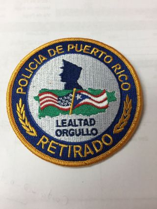 Puerto Rico Police Patch.  Retired Policemen