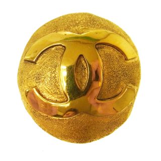 Authentic Chanel Vintage Cc Logos Brooch Pin Gold - Tone Corsage Nr10467g