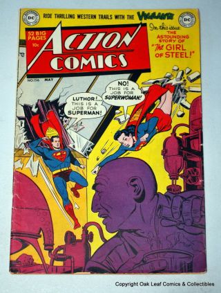 Action 156 Superman Golden Age Dc Comic Book 1951 Vg - Fine Lois As Superwoman