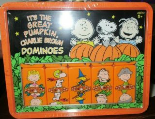 It’s The Great Pumpkin Charlie Brown Dominoes In Metal Lunchbox 2