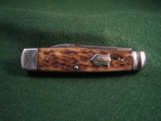 Vintage 4 Line Camillus Double Sword 2 Bladed Mechanic Farm Tool Pocket Knife