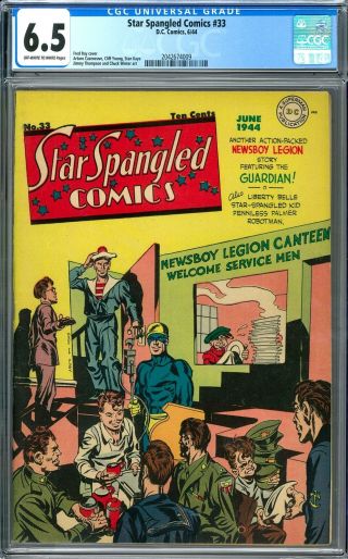 Star Spangled Comics 33 Cgc 6.  5 (ow - W) Liberty Belle,  Robotman,  Fred Ray Cover