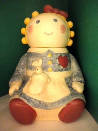 Large Treasure Craft Usa Rag Doll Cookie Jar Sugar Signed