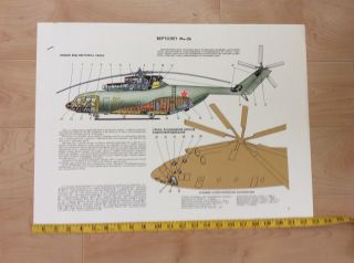 Vintage Russian Transport Helicopter Poster Cold War Era Propaganda