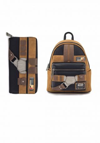 Disney Parks Loungefly Star Wars Han Solo Galaxy Edge Mini Backpack & Wallet