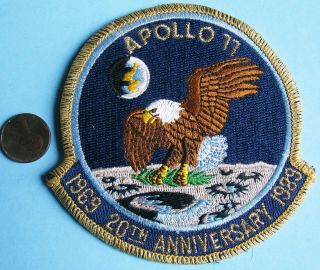 Nasa Patch 4 - Inch Apollo 11 - 20th Anniversary - Eagle Has Landed Neil Armstrong
