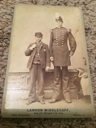 Unique Cabinet Card Soldier Uniform Tall Man Landon Middlecoff 1857 - 1885