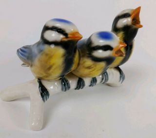 Goebel West Germany Porcelain Ceramic Baby Birds Meise Titmouse Mesange 1967