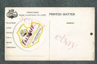 LEMP BREWERY SANTA CLAUS MECHANICAL 20 yr CALENDAR ca 1911 Postcard GRADE 4, 2