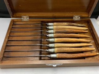Vintage.  Set Of 8 Stainless Steak Knives W/ Box Abercrombie & Fitch 77.  Wow