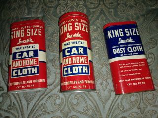 Vintage Las - Stik Automotive Oil Wax Treated Car And Home Cloth In Cans
