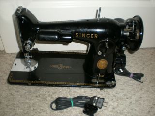 Vintage Singer 201 Heavy Duty Sewing Machine Asis Pedal Is Cut Off Read