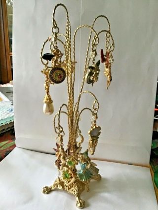 Kirks Folly Vintage Fairy Tree Stand Sparkle Rhinestone With 12 Hanging Fairies
