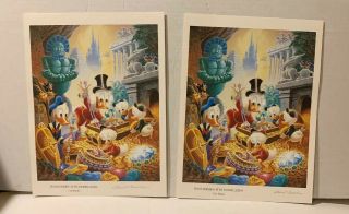 2 - Carl Barks Signed Print Disney Donald Duck 1981 Wanderers Of Wonderlands