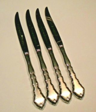 Oneida Community Stainless Satinique Steak Knives Set Of 4