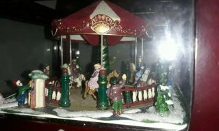 Mr Christmas Carousel Music Box Village Square Holidays Decor Collectible - 61 3