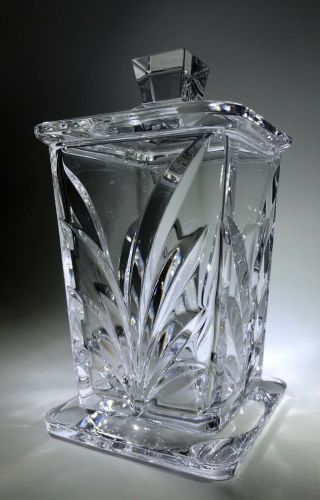 Stunning 9.  5” Heavy Cut Crystal Cookie Jar 6 Pounds