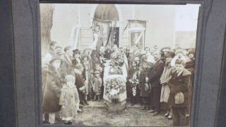Large Cabinet Photo Post Mortem Wake Funeral Man In Casket Flowers Mishawaka Ind