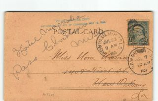 Hawaii Private Mailing Postcard 1901 Waikiki Beach w Diamond Head UDB Red Letter 3