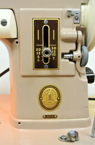 1956 Singer 301A Slant Needle Portable Sewing Machine Foot w/ Pedal & Case 2
