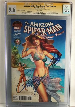 Spiderman Renew Your Vows 5 Color Signed Stan Lee & Campbell Cgc 9.  6
