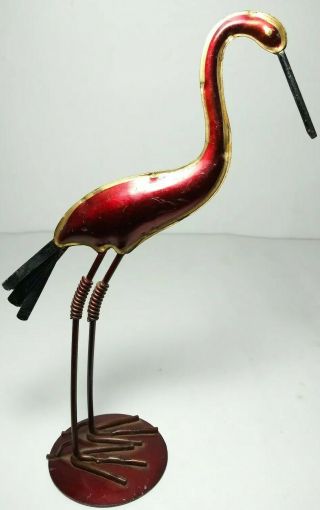 Vintage Brass Heron Crane Egret Bird Figurine Mid Century Modern• 7.  8” Tall