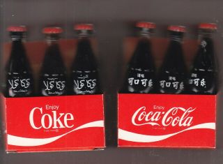 12 Mini Coca - Cola Bottle 3 Inchs Tall Two Different Country 6 Packs