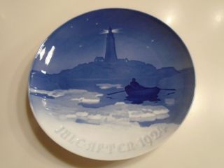 B&g Bing & Grondahl 1924 Christmas Plate Denmark " Lighthouse "