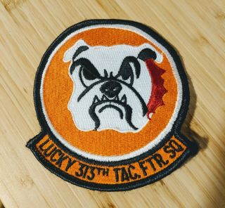 Usaf Lucky 313th Tactical Fighter Squadron Patch - - From 1980s
