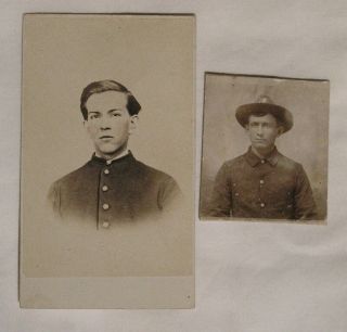 Civil War Soldier Cdv Identified W/later Uniformed Photo