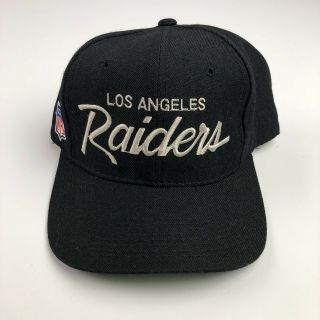 Vtg Los Angeles Raiders Sports Specialties Script Snapback Hat Cap Nfl La Black