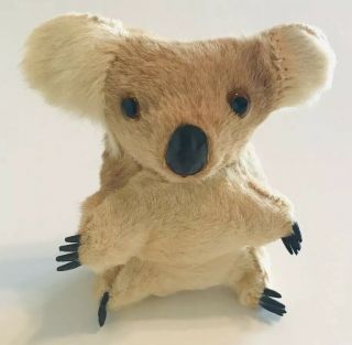Vintage Real Fur Austrailian Koala Bear Figure Figurine Toy Souvenir 4 "