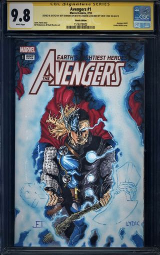 Avengers 1 Cgc Ss 9.  8 - Thor By Jeff Edwards And Colors By Steve Lydic