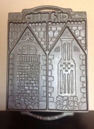 John Wright Victorian Gingerbread House Cast Iron 2 - Sided Candy Mold