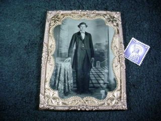 Gentle Giant 7 Foot Tall Man Tintype Photo 1/4 Plate No Case