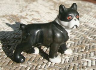 Antique / Vintage 3 " Boston Terrier Porcelain Figurine Japan