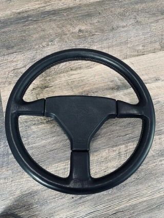 Vintage Momo Cobra 3 Spoke 350mm Black Leather Steering Wheel