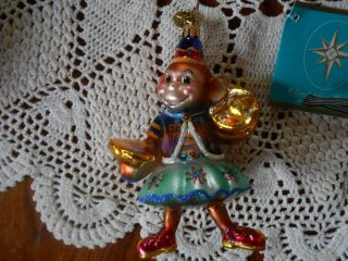 Christopher Radko " Sim Sim " Monkey Christmas Ornament:,  Poland,  4.  75 ",  Tag