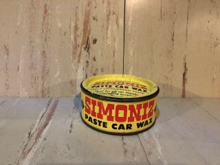 Two Vintage Simoniz Paste Car Wax Tins Advertising Paste For Cars Antique 3