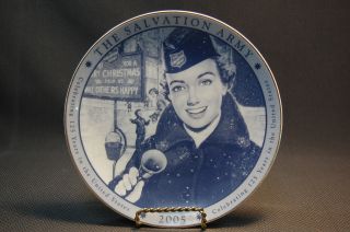 2005 Salvation Army 125th Anniversary Blue White Collectors Plate