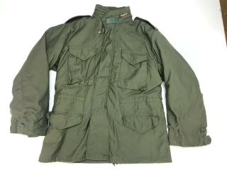 Vintage Vietnam War Og M - 65 Field Jacket And Liner Nos Large
