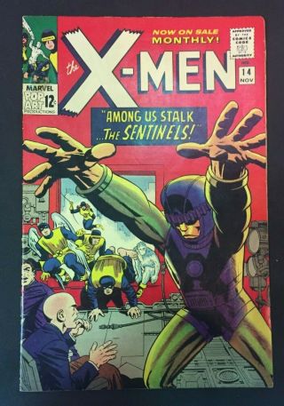 X - Men 14 Marvel Comics 1965 Key 1st App Sentinels Higher Grade F - Vf