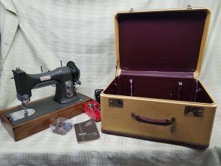 Vintage White Rotary Series 77 Sewing Machine W/case And Accessories
