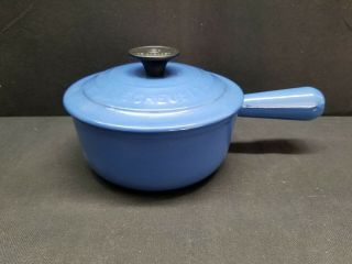 Le Creuset 16 Enamel Cast Iron Blue Sauce Pan Pot W/lid France